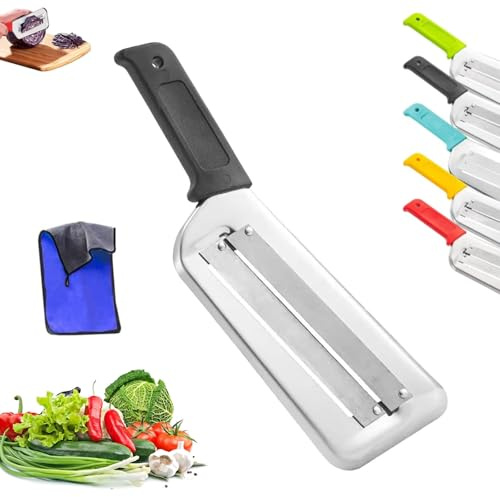 Générique Couteau À Chou, 2026 Coupe-chou En Acier Inoxydable Pour Salade De Chou, Couteau À Double Lame Pour Laitue, Éplucheur De Chou Et Râpe À Chou Pour Fruits Et Légumes De Cuisine (Noir)