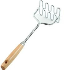 Humbert und Brandt Kartoffelstampfer mit Holzgriff - Silber - Kartoffelpüree, Möhrenbrei - FOOD_MASHER - Masher - Küchenmaschine
