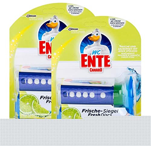 2x WC Ente Frische Siegel Starter Set Limone, 6 Gel Siegel