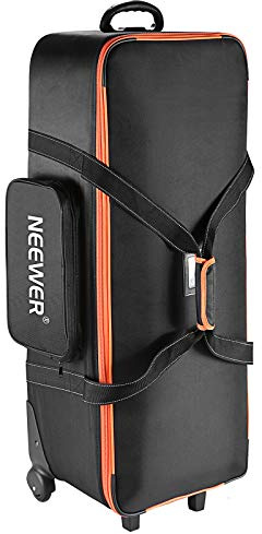 Neewer 10087972 - Bolsa de transporte para equipo de estudio de fotografía,96 x 39 x 29 cm, con correas acolchadas, rueda de compartimento y asa para soporte ligero