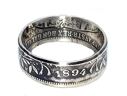 Coinring, Münzring, Ring aus sehr alter Münze (1 Krone Österreich/Ungarn von 1892-1907), 835er Silber - Double Sided coin ring - Größe wählbar, handgeschmiedetes Unikat