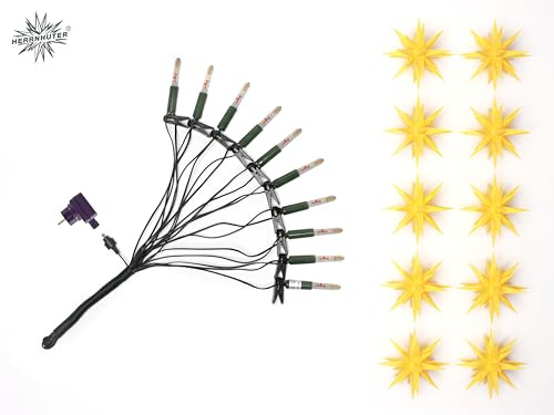 Original Herrnhuter Sternenkette Sterne A1s für Innen und Außen (Gelb)