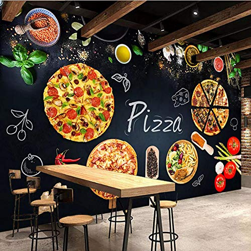 Tapete Wandbild 3D Fototapete Pizza Vliestapete Wandtapete Foto für Modernes Design der Fernseh Hintergrund Wand-Kunst-Deko, 350cm x 256cm