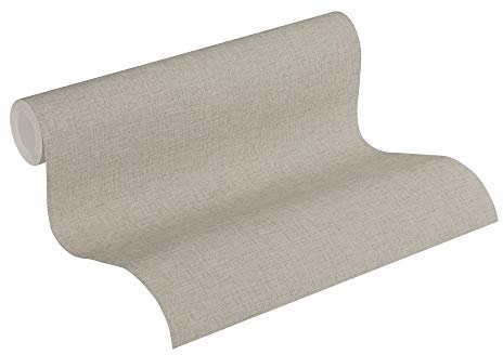 Livingwalls New Walls Vliestapete einfarbig 10,05 m x 0,53 m - Beige - Tapete leicht strukturiert - 374308