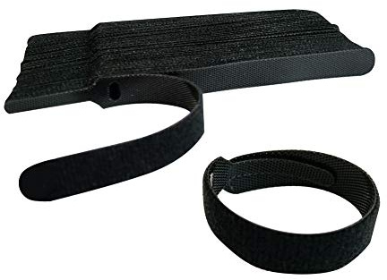 YIXIS 50 Piezas Cable Correas Set, Reutilizables Ataduras Cables, Gancho y Bucle Correas, Organizador de Cables para Cables en Hogar, Oficina y Coche, Negro