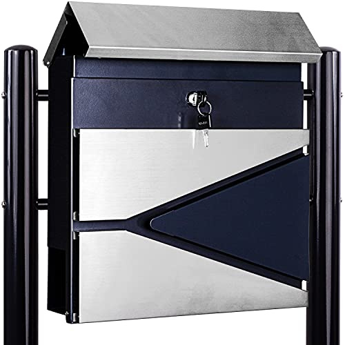 STILISTA® Hochwertiger Standbriefkasten mit Zeitungsfach mit Pulverbeschichtung, Verschiedene Designs