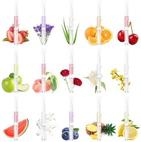 AISEELY Olio Nutriente per Cuticole Unghie - Set da 15 Penne per Manicure/Pedicure, per Riparare e Idratare Cuticole Secche e Unghie Screpolate