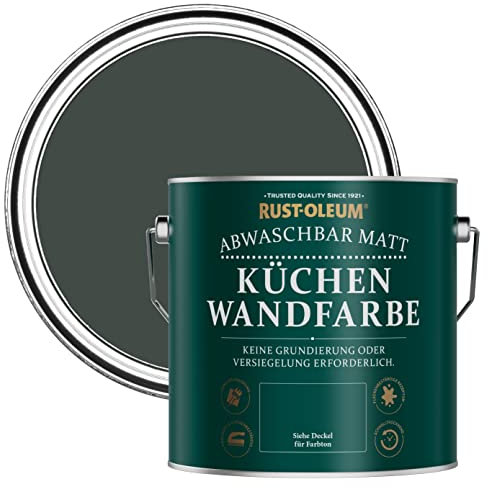 Rust-Oleum Dark Green Washable Kitchen Wall Paint in Matt Finish - After Dinner 2.5L