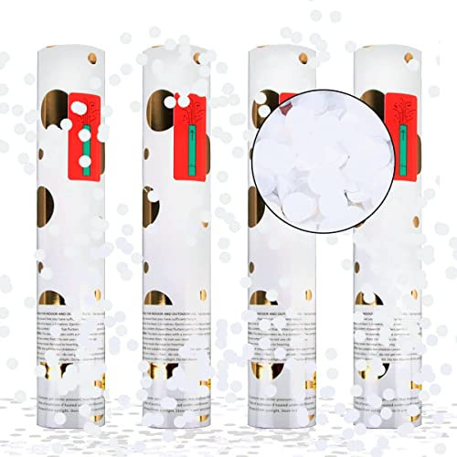 Konfettikanone*4, Taozoey Party-Popper 30 cm, Konfettikanone Hochzeit, 3-5m Effekthöhe, Konfettikanone Geburtstag, Confetti Kanone, für Hochzeit, Geburtstag, Babyparty, Absolvent, Party