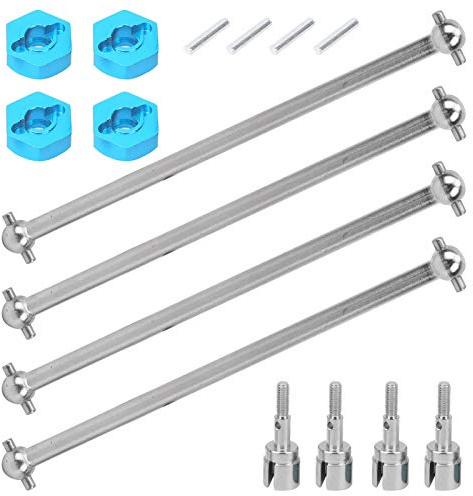 Dilwe RC Drive Shaft, Universal Metal Drive Shaft 5mm Wheel Hub Adapter Upgrade Spare Part Compatible with HSP 1:10 RC Car (Silver)