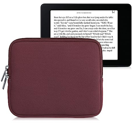 kwmobile Custodia Universale per eReader - Copertina in Neoprene malva con Chiusura a Zip - Misura 17,5 x 14,7 x 1 cm - Astuccio portatablet