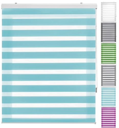 Seitenzugrollo ohne Bohren 75 x 160 cm Sonnenschutz & Sichtschutz Klemmrollo Fensterrollo inklusive Montagematerial für Fenster & Tür, Blau