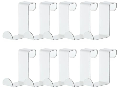 ZEACCT 10er-Set Premium-Türhaken aus Edelstahl, Weiße Kleiderhaken ohne Bohren, Stabile Garderosenhaken für Schranktüren, Praktische Aufhänger für Jacken & Taschen, Modernes Design