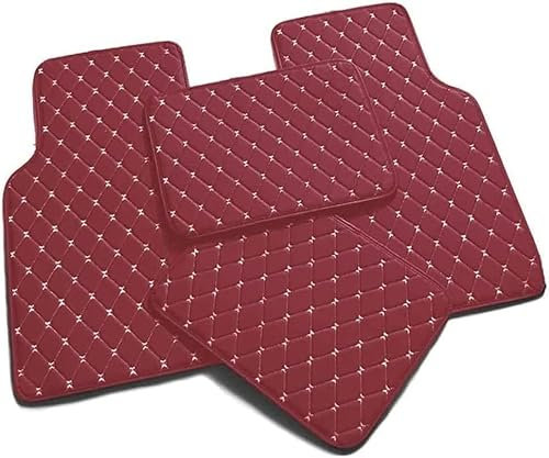 BIRNN Auto FußMatten für Peugeot 3008 2011 2012 2013 LHD, Allwetterschutz Leder PU Fussmatten Vorne und Hinten Automatten Set Auto Bodenmatte wasserdichte und Verschleißfeste, H Wine Red
