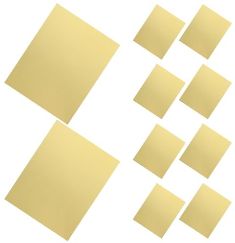 Lurrose 10stücke Goldfarbenes Metallpapier Goldenes Bastelpapier Für Diy-projekte Für Handgefertigte Karten Lesezeichen Anhänger Und Mehr Einfach Zu Schneiden Falten