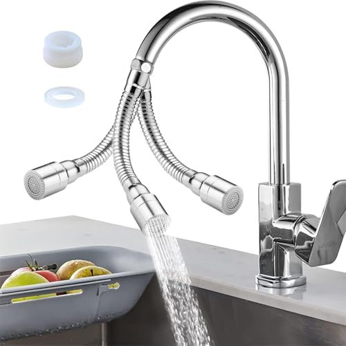 Hshenjhu Prolunga Rubinetto, Rompigetto Rubinetto Cucina 720°, Doccetta per Lavandino Cucina Antispruzzo, Doccino per Lavandino Regolabile, Universale Rubinetti Bagno, per Bagno