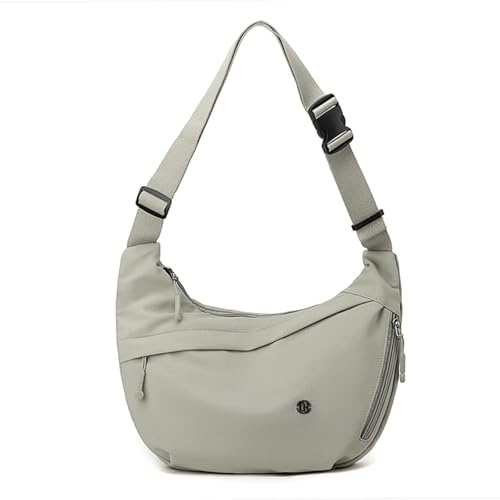 Borsa a tracolla in nylon a mezzaluna da donna, casual, media, leggera, borsa da viaggio con tracolla regolabile