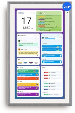 Apolosign 21.5-inch Digital Calendar, No-Subscription, Smart Wall Planner with Calendar Sync, Chore Chart, Meal, Apps & Dashboard, Electronic Touchscreen Display for Family Schedules, Dual Mode (Gray)