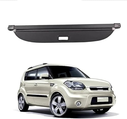 Kofferraumabdeckung Vorhang für Kia Soul AM 2008-2013, Einziehbarer Hintere Kofferraum Hutablage, Schattenschutz Privatsphäre Vorhang