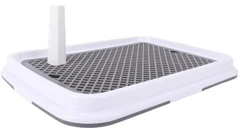 Dpofirs Pet Pottbricka Högt Staket Plast Pee Pad-hållare Hundtoalett för små Hundar, Lätt Att Rengöra, för Valpar, Smart Design för Luktkontroll (Grå)