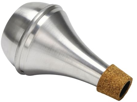 Trompeten Dämpfer aus Aluminiumlegierung und Kork in Silber | Heimübung und Gemeinschaftsräume, Einfache Montage, Geräuschreduzierung, Zubehör für Musiker