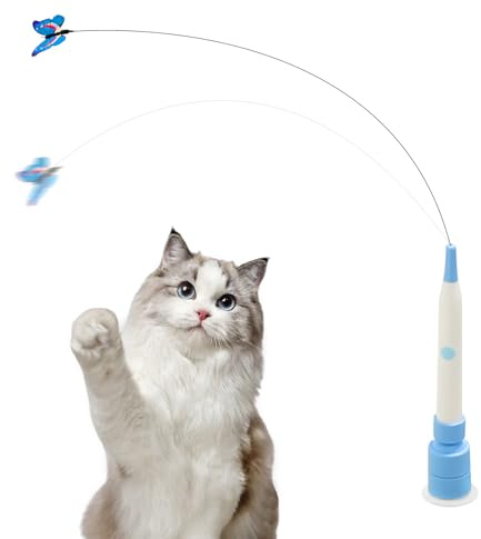 Knowlife Katzenangel,Elektrisches Bewegungsspielzeug,Kätzchen Spielzeug mit Saugnapf | Für Katzen Kätzchen Haustiere Schlafzimmer Wohnzimmer Zuhause Draußen Zur Reduzierung Von Langeweile