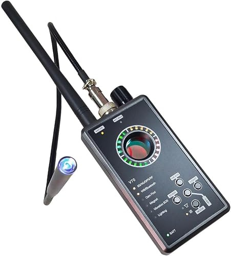 MONTY SOUL Detector de Microsespías y GPS Spy Detector – Detector de cámaras ocultas profesional con RF WiFi Bluetooth 5G, magnético y vibración – Dispositivo para remediación ambiental (V70)