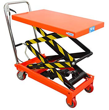 echoENG Carrello sollevatore con Piattaforma a Doppio Pantografo| Altezza di sollevamento 1300 mm | Portata 350 kg | Dimensione tavola 850x500 | Transpallet a forbice |MA SL CP35