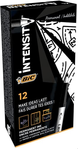 Bic Permanentmarker, fein, Schwarz, 12 Stück