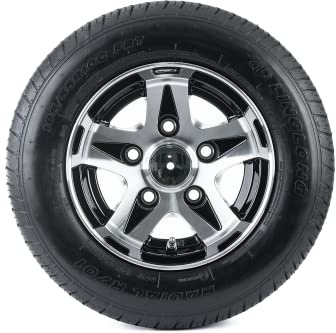 UNITRAILER förstärkt släpvagnshjul 195/55 R10C 98/96N 5x112 med aluminiumfälg 6Jx10 ET-4 – 10 tums kompletta hjul för släpvagnar upp till 750 kg lastkapacitet, stabil för tunga laster