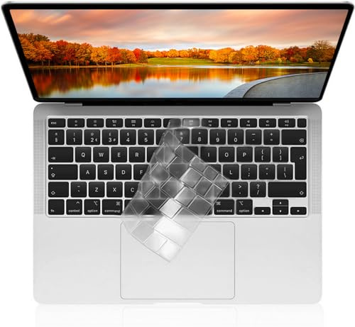 Cubierta del Teclado,ZYB TPU Protector Teclado MacBook Air 13 para 2020 MacBook Air 13 Pulgadas M1 A2337/A2179 con Retina y Touch ID, QWERTY Español Diseño, Haute Transparence Clavier- TPU Claro