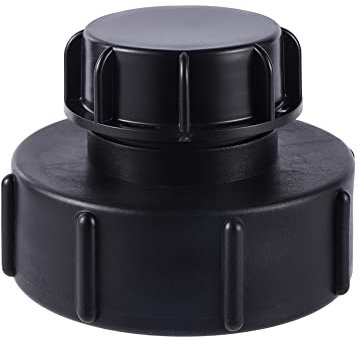 FOGWOWO IBC Adaptador de Tanque S100x8 a Reducción S60x6 Rosca Gruesa con Tapa,Adaptador Grifo Manguera,Adaptador de Tanque IBC,para Deposito Agua 1000 litros,Barriles de Lluvia,Contenedor