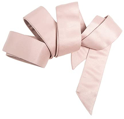 Maya Deluxe Damen Womens Sash Ladies Satin Waist Tie Ribbon Bow Accessory For Bridesmaids Bridal Wedding Prom Evening Occasion Belt, Frosted Pink, L-XL EU