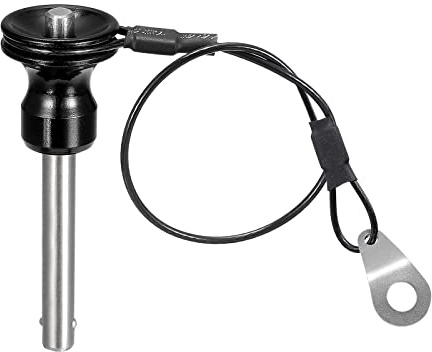 sourcing map 1 Stück Kugelsperrbolzen mit rundem Kopf (6mm x 30mm) 304 Edelstahl Druckknopf Schnell Spannstift mit 21cm Draht