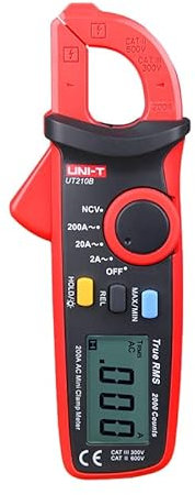 UNI-T UT210B Mini Zangenmultimeter - TRMS True RMS Messung, NCV Berührungslose Spannungserkennung, AC/DC Strom (2-200A)/Spannung/Widerstand Tester, Automatische Bereichswahl, Überspannungsschutz
