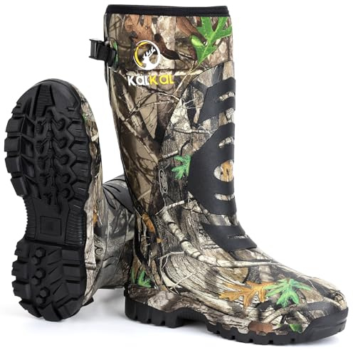 Kalkal Hunting Boots for Men Women, Insulated Waterproof Warm Rubber Boots with 6mm Neoprene Rubber, for Hunting, Gardening, Farming, Fishing, and Yard Work