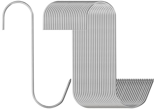 sourcing map 24 ganchos de carne de acero inoxidable 304 de 6 pulgadas, ganchos de carnicero en forma de S, ganchos para colgar ahumar, asar a la parrilla, costillas de res (carga máxima de 11 libras)