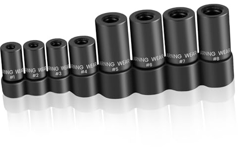 Saipor 8pcs Tap Socket Set, 1/4 & 3/8 Square Drive Tap Sockets Adapter | Compatible with All M.C.T.I. Taps Up to 1/2, Fit for 1/8 NPT Taps and Metric Taps Thru 12mm