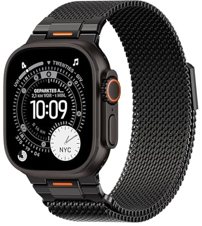 Milanaise Magnétique Bracelet pour Apple Watch Ultra 3/2 Band 49mm 46mm 45mm 44mm 42mm 41mm 40mm 38mm Homme,Milanais Acier Inoxydable Métal Bracelets pour iWatch Series 11 10 9 8 7 6 5 4 3 SE 3/2nd