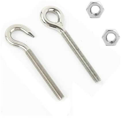 BKEKM Ringmuttern aus Edelstahl 304, geschlossene/öffnende Haken-Ösenschrauben, Ringhakenmutterschrauben, M4-m8, Schaf-Ösenschraubenbolzen, 2 Stück(A,M4)