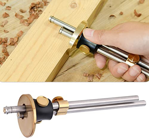 Fafeicy Bra Hållbarhet, Markeringsmätare i Rostfritt Stål Träbearbetningsverktyg, Tillgodoser Olika Behov, Hög Effektivitet, Justerbar, Scriber Linjalkniv, Metal Scribe, 2 Extra Cutter Wheels,