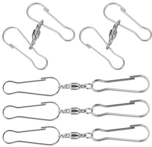 TOYANDONA 5pcs Stainless Steel 360° Rotating Wind Chime Hooks Small Size Outdoor Swivel Hanging Hooks for Garden Decoration and Ornament Display