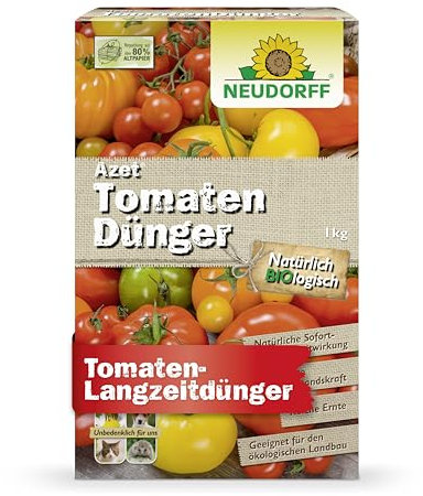 Neudorff Azet TomatenDünger – Bio Tomatendünger mit Mykorrhiza und natürlicher Sofort- und Langzeitwirkung sorgen für aromatische Tomaten, 1 kg
