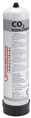 ROTHENBERGER Industrial Kohlendioxid CO2 | 1 x Schutzgas-Stahl-Einwegflasche 950 ml | Fülldruck 36 bar dadurch 34,2 Liter | M 10 x 1 | MAG Schweißen 35776