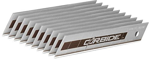 Stanley FatMax Pro Carbide Abbrechklingen STHT2-11818 (18mm, Ersatzklingen für Cuttermesser, langlebige wolframcarbid-beschichtete Schneidkante, ideal zum Schneiden von Karton & Kunststoff, 10 Stück)