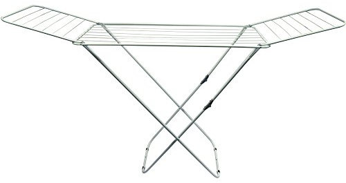 Home Vida Clothes Drying Rack - Metal Winged Folding Clothes Airer with 18m Drying Space, Foldable Design, Indoor/Outdoor Use, White