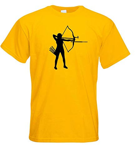 Kiwistar - T-Shirt - gelb - Bogenschießen Bogensport Motiv Bedruckt Funshirt Design Print - mit Motiv Bedruckt - Funshirt Design - Sport - Freizeit - Herren - L