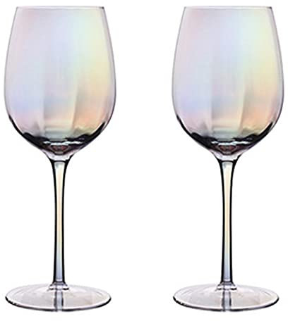 Vasos Cristal Colores, Arcoíris Nácar Modernos Copas de Vino Tinto Grandes Con Tallo Largo, Balon, Gin Tonic, Cava Para Casa, Restaurante, Fiestas
