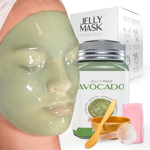 BRÜUN – Peel-Off-Gelee-Maske, Premium-Qualität, Modellier-Avocado-Glas-Maskenpulver für Gesichtsmaske, ideal für Kosmetikerinnen, Spa-Hautpflege, Hydro-Gesichtsmaske
