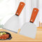 2 Pcs Pfannenwender Grillwender Stahl Grillspachtel ZubehöR Grillbesteck Bbq Spachtel Grillschaber Aus Edelstahl Mit Genietetem Holzgriff, FüR KüChen Food Service, Reinigungsmittel, Grillrestaurants